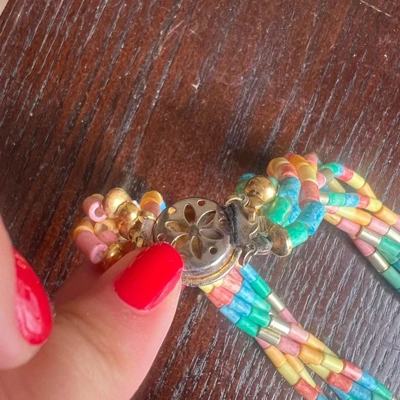 Vintage Multicolor Beaded Necklace - Picture 3 of 6